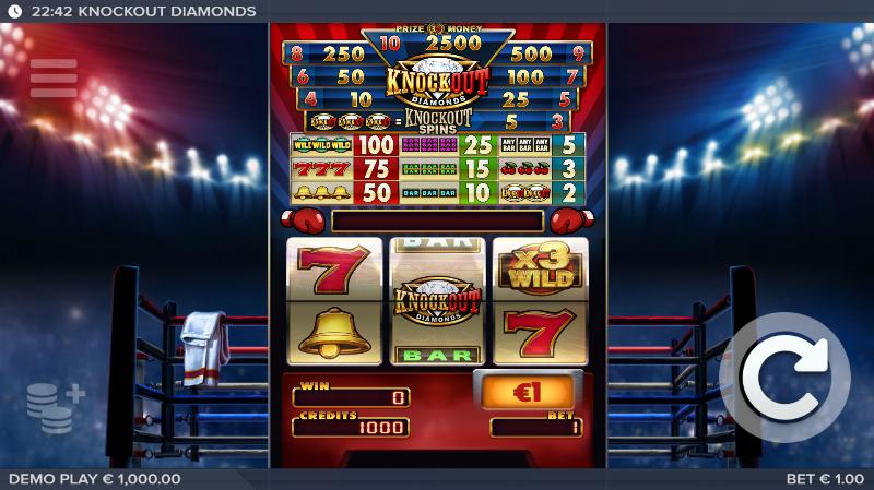 Knockout Diamonds slot game artwork