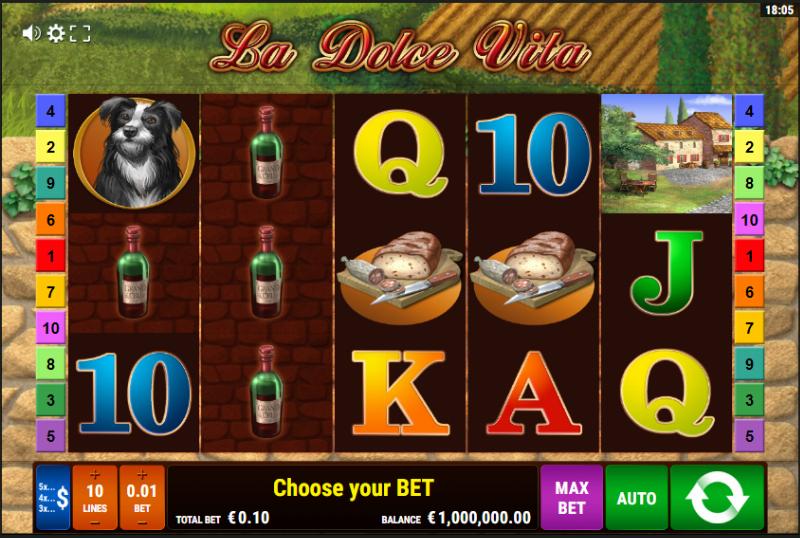 La Dolce Vita slot game artwork