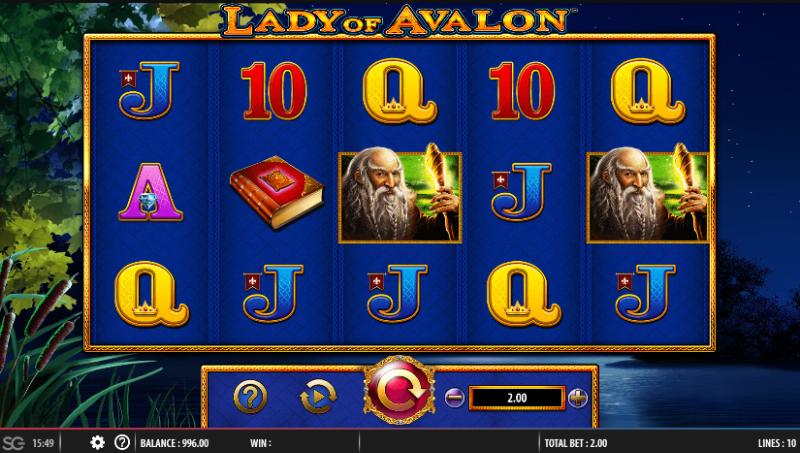 Lady Of Avalon slot game artwork