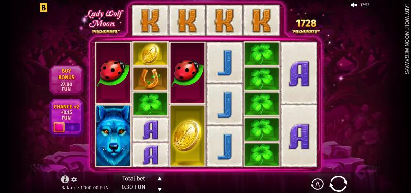 Lady Wolf Moon Megaways slot game artwork