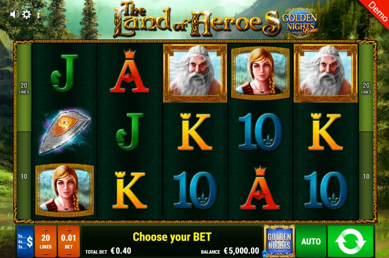 Land Of Heroes slot game artwork