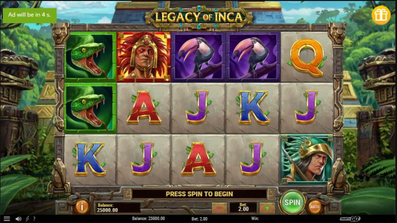 Legacy Of Inca slot game artwork