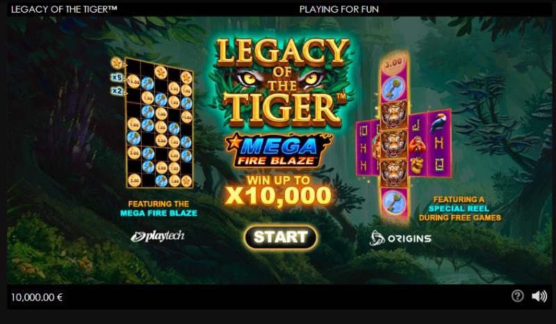 Legacy Of The Tiger slot game artwork