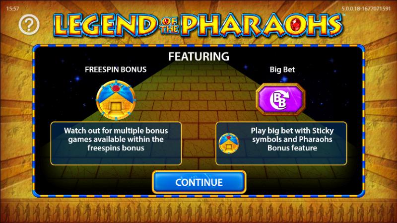 Legend Of The Pharaohs slot game artwork