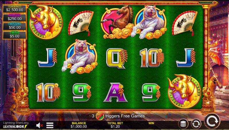 Lightning Shenlong slot game artwork
