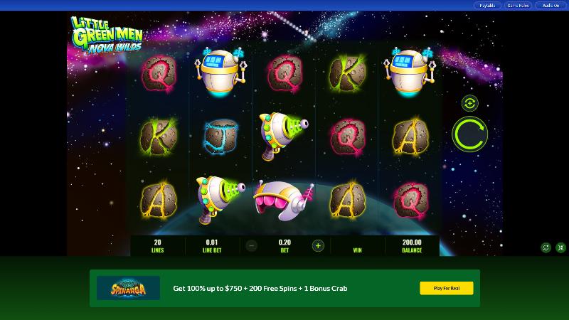 Little Green Men Nova Wilds slot game artwork