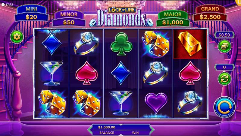 Lock It Link Diamonds slot game artwork