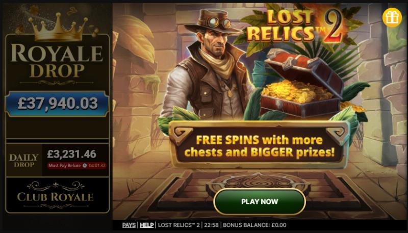 Lost Relics 2 slot game artwork