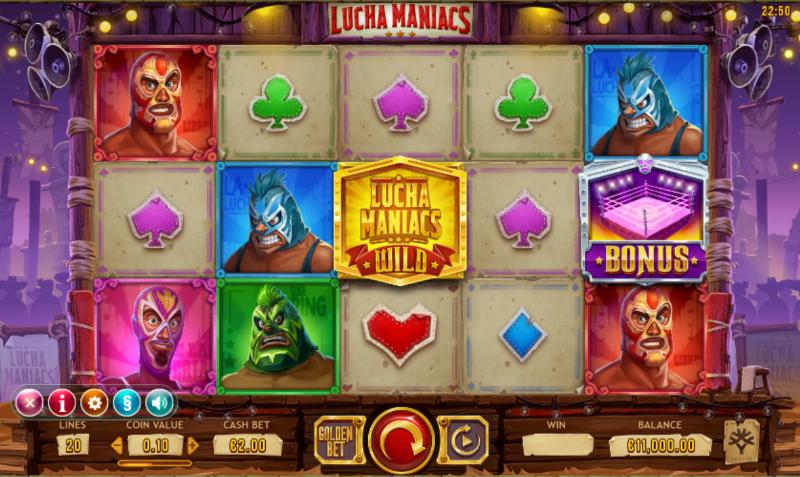 Lucha Maniacs slot game artwork