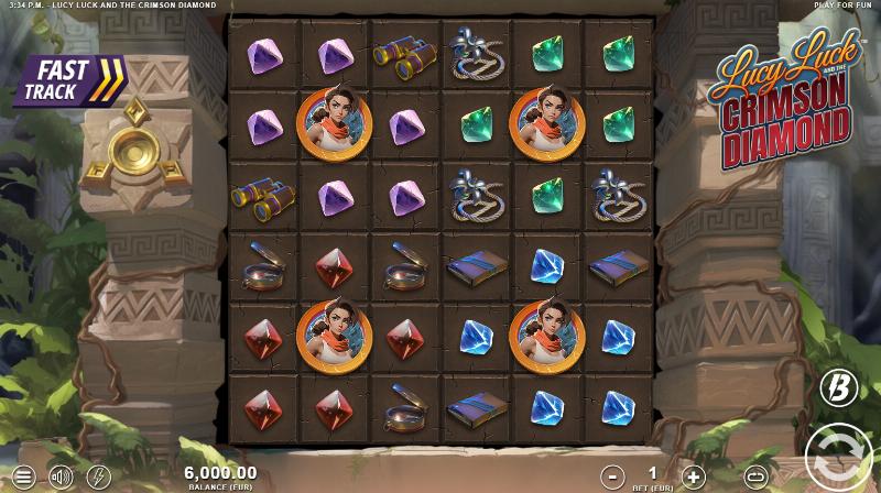 Lucy Luck And The Crimson Diamond slot game artwork