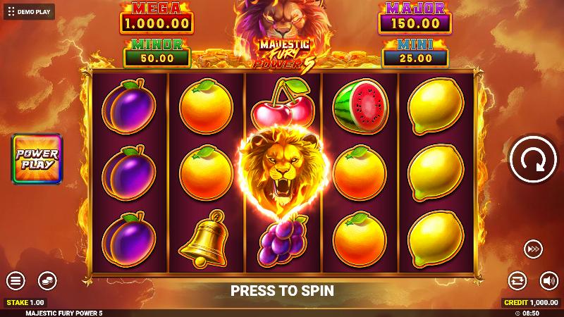 Majestic Fury Power 5 slot game artwork