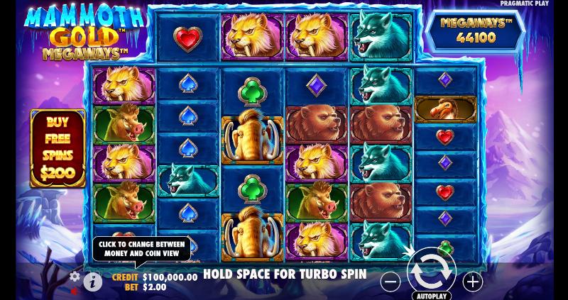 Mammoth Gold Megaways slot game artwork