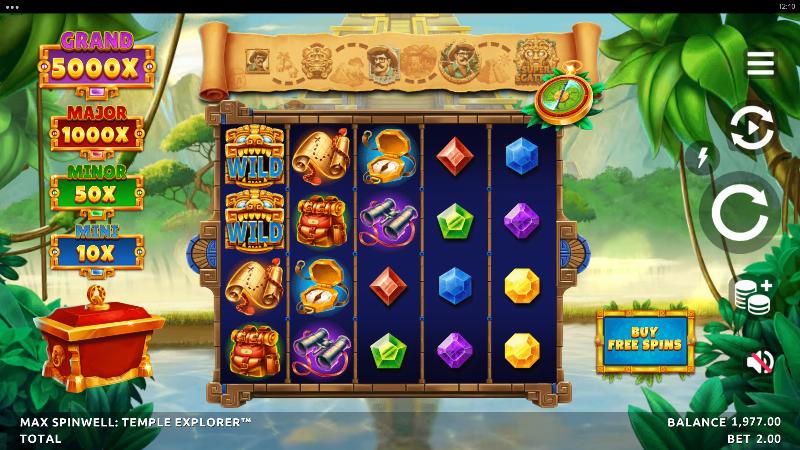 Max Spinwell Temple Explorer (Northern Lights Gaming) slot game artwork
