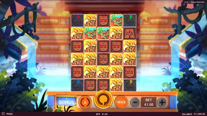 Mayan Waterfalls slot game artwork
