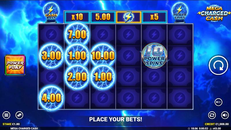 Mega Charged Cash slot game artwork