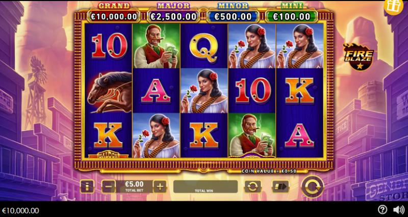 Mega Fire Blaze Wild Pistolero slot game artwork