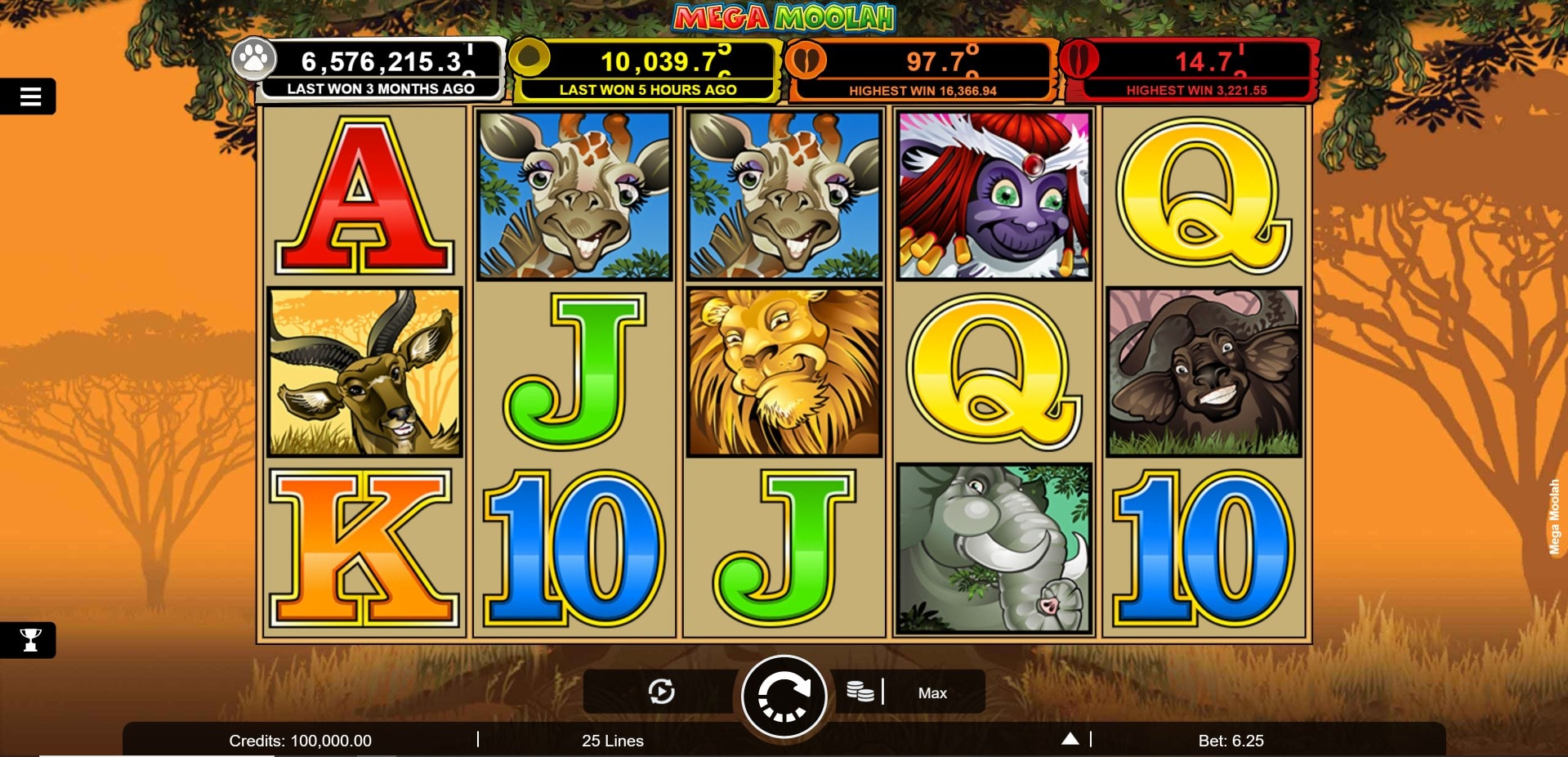 Mega Moolah slot game artwork