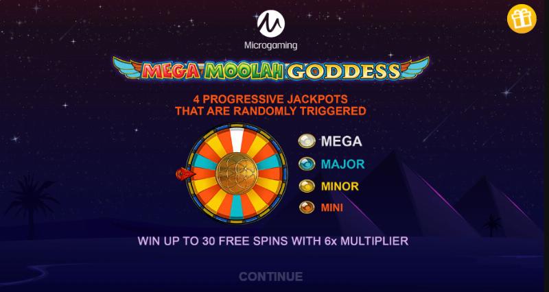 Mega Moolah Goddess slot game artwork
