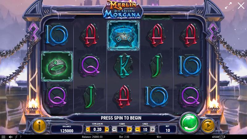 Merlin And The Ice Queen Morgana slot game artwork