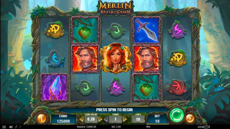 Merlin Realm Of Charm slot game artwork