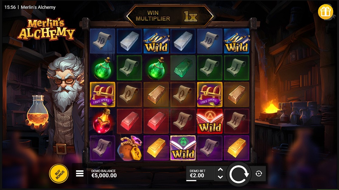 Merlin’s Alchemy slot game artwork