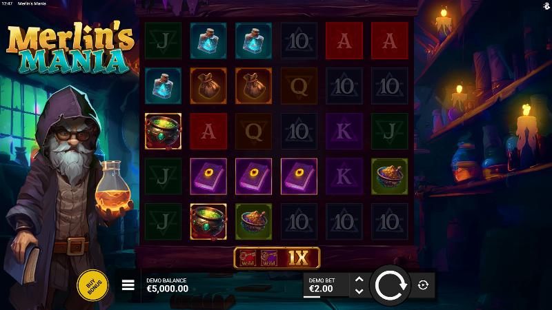 Merlin‘s Mania slot game artwork