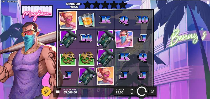 Miami Mayhem slot game artwork