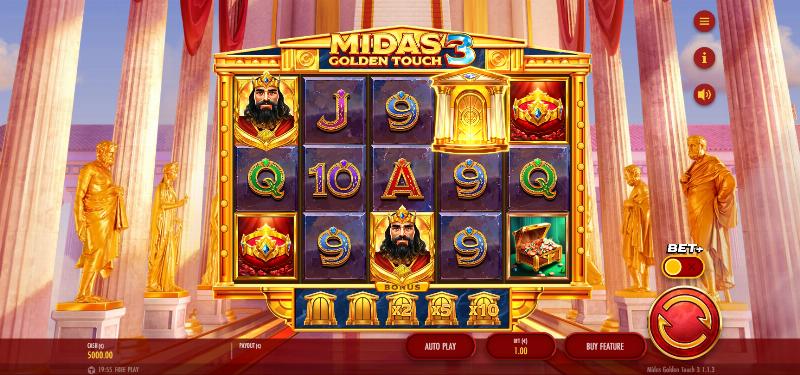 Midas Golden Touch 3 slot game artwork