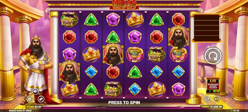Midas King Of Gold slot game artwork