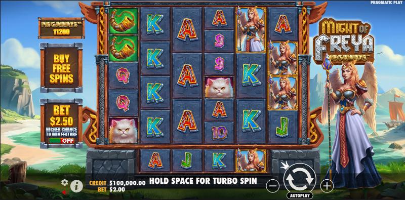 Might Of Freya Megaways slot game artwork