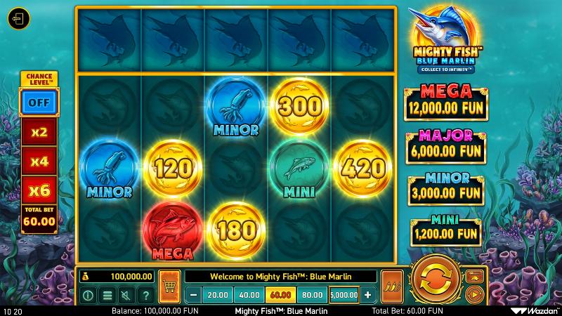 Mighty Fish: Blue Marlin slot game artwork