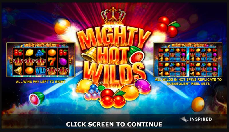 Mighty Hot Wilds slot game artwork