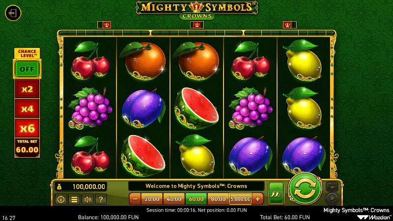 Mighty Symbols: Crowns slot game artwork