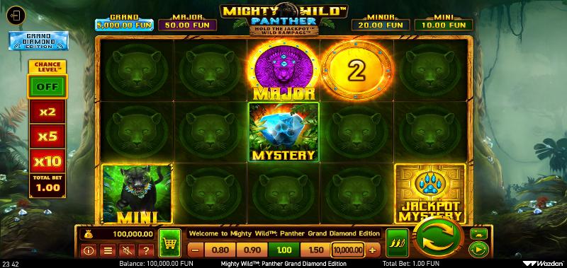 Mighty Wild: Panther Grand Diamond Edition slot game artwork