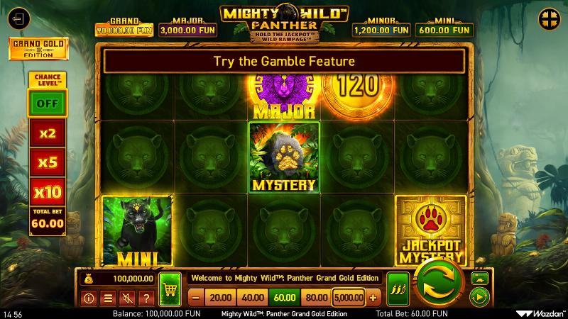 Mighty Wild: Panther Grand Gold Edition slot game artwork