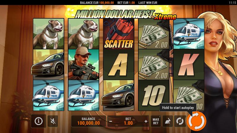 Million Dollar Heist Xtreme slot game artwork