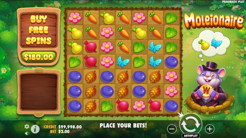 Moleionaire slot game artwork