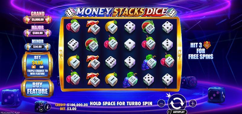 Money Stacks Dice slot game artwork