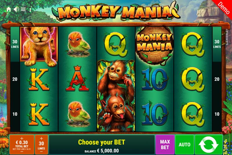 Monkey Mania slot game artwork
