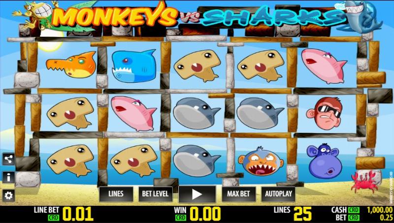 Monkeys Vs Sharks Hd slot game artwork