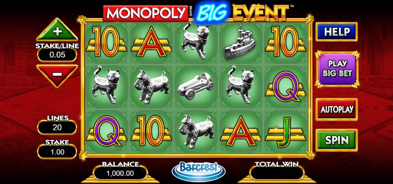 Monopoly Big Event slot game artwork