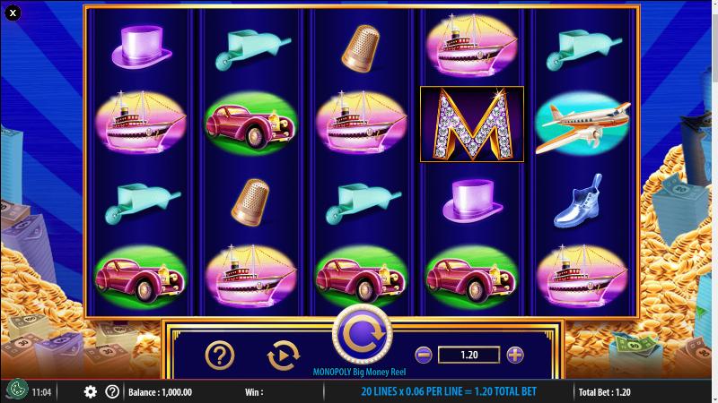 Monopoly Big Money Reel slot game artwork