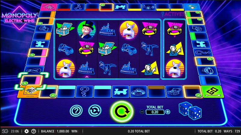 Monopoly Electric Wins slot game artwork