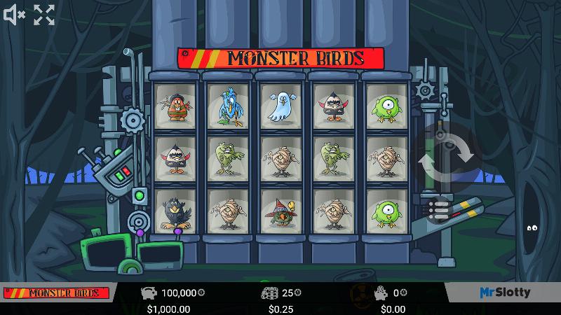 Monster Birds slot game artwork