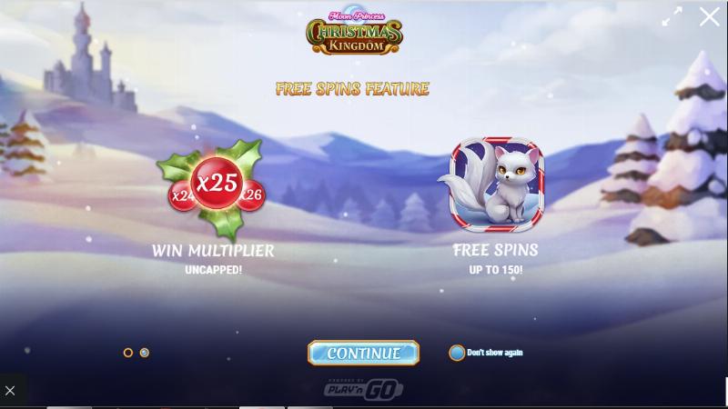 Moon Princess Christmas Kingdom slot game artwork