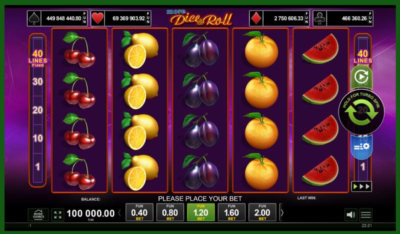 More Dice & Roll slot game artwork