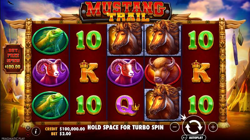 Mustang Trail slot game artwork