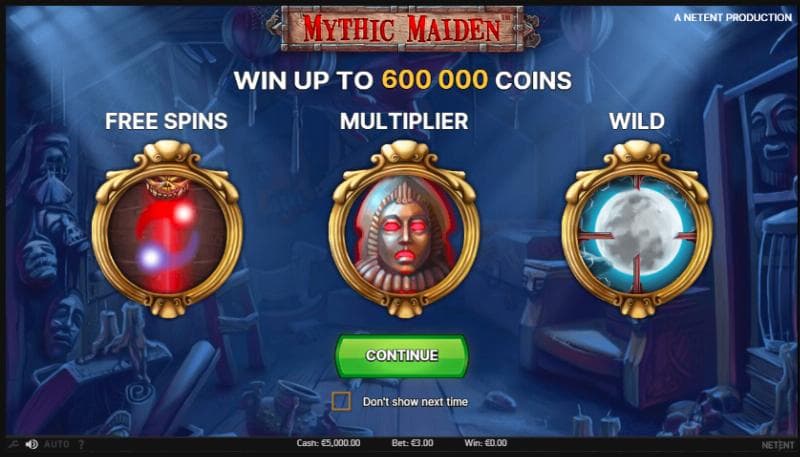 Mythic Maiden slot game artwork