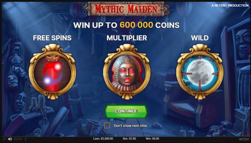 Mythic Maiden slot game artwork