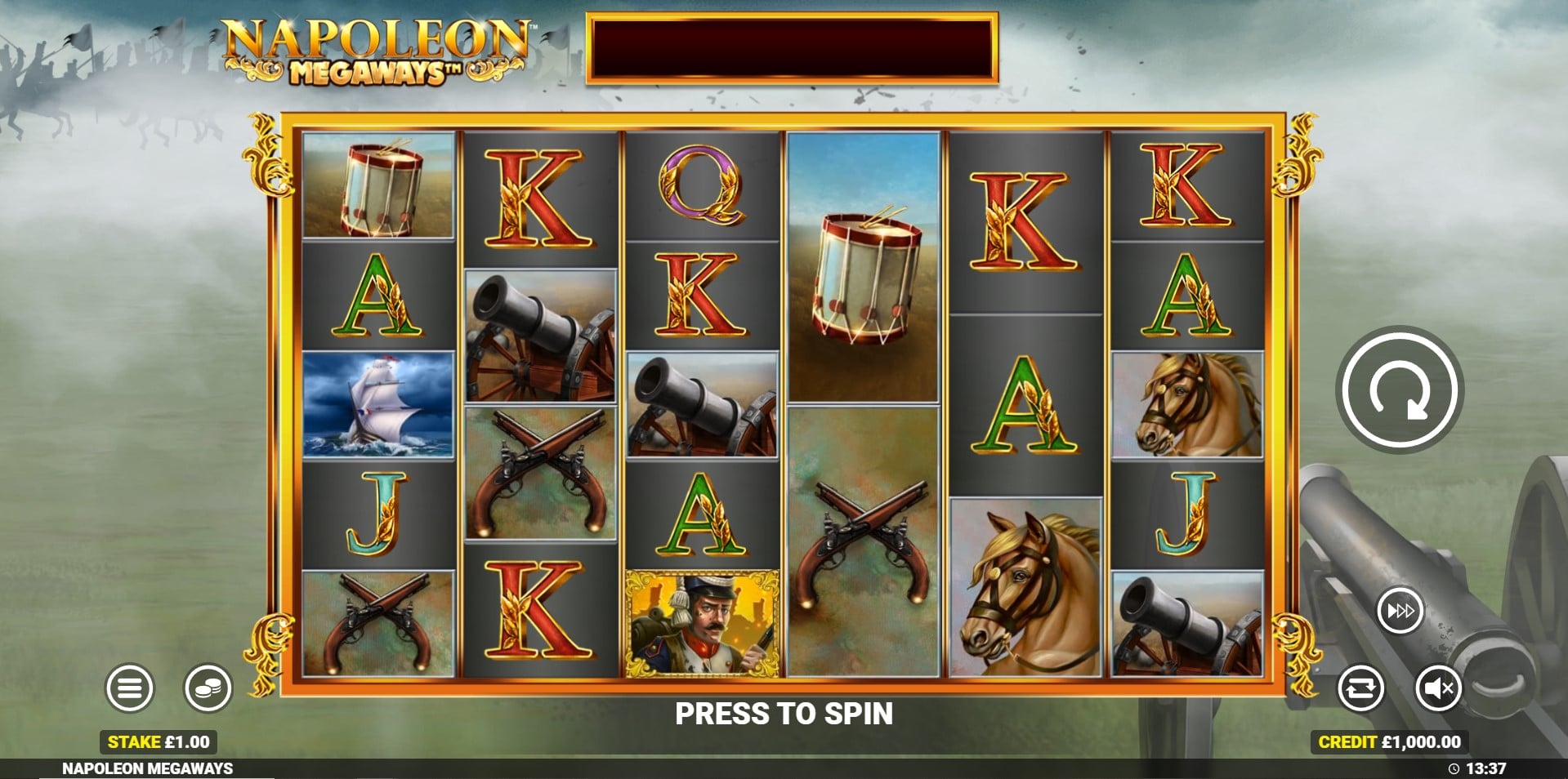 Napoleon Megaways slot game artwork